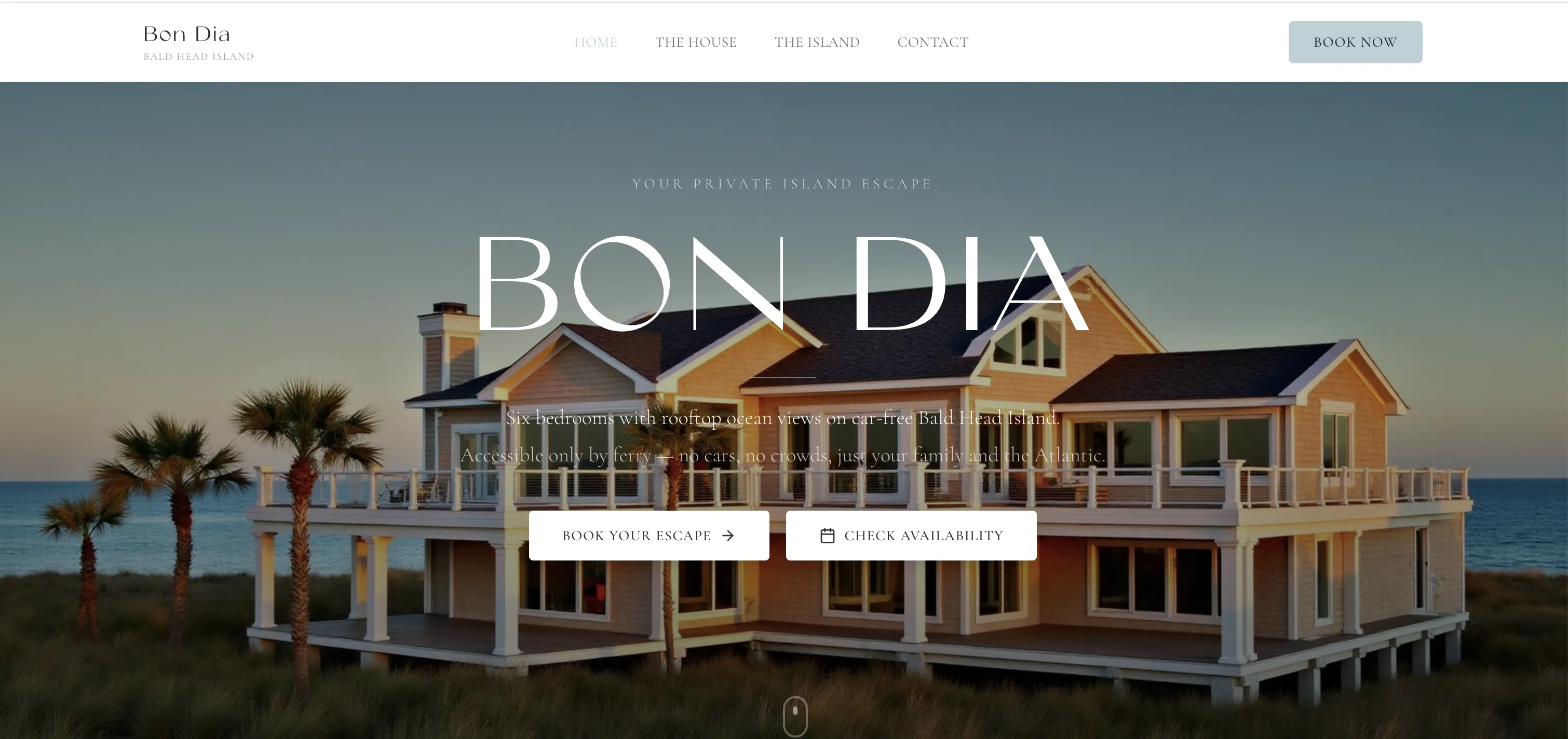 Bon Dia Beach House homepage